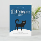 ブラックキャットハローウィンパーティ招待状 招待状 (スタンド正面)