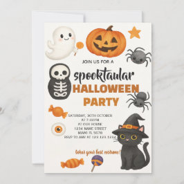 ブラックキャットハローウィンパーティ招待状 招待状