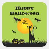 ブラックキャットハローウィンパーティ スクエアシール (正面)