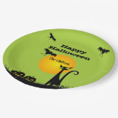 ブラックキャットハローウィンパーティ ペーパープレート (アングル)