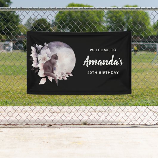 ブラックキャットバイザマジカルフルムーン誕生日 横断幕 (インサイチュ)