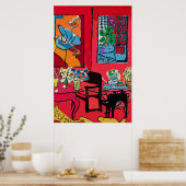 ブラックキャットバイテーブル ポスター (キッチン)