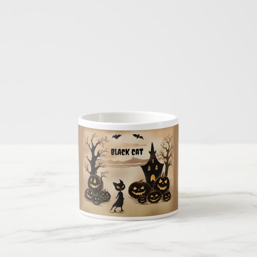 ブラックキャットバイトゥマ幽霊のよく出るナー エスプレッソカップ (正面)