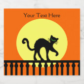 ブラックキャットバックフェンスにアーチ月明るいオレンジ ビールラベル (シングルラベル)