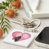 ブラックキャットバレンタインデー キーホルダー (正面右)