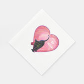 ブラックキャットバレンタインデー スタンダードランチョンナプキン (角)