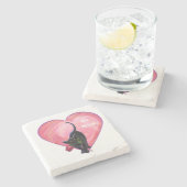 ブラックキャットバレンタインデー ストーンコースター (横)