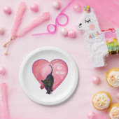 ブラックキャットバレンタインデー ペーパープレート (パーティー)
