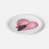 ブラックキャットバレンタインデー ペーパープレート (アングル)