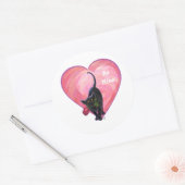 ブラックキャットバレンタインデー ラウンドシール (封筒)