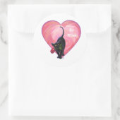 ブラックキャットバレンタインデー ラウンドシール (バッグ)