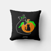 ブラックキャットパンプキンスクエア装飾用クッション クッション (正面)