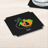 ブラックキャットパンプキンチケット紙コースター ペーパーコースター (アングル)