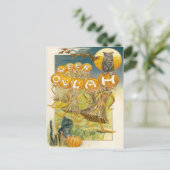 ブラックキャットパンプキンフクロウこうもりムーン ポストカード (スタンド正面)