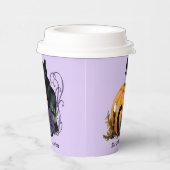 ブラックキャットパープルバラパンプキンハロウィン 紙コップ (右)