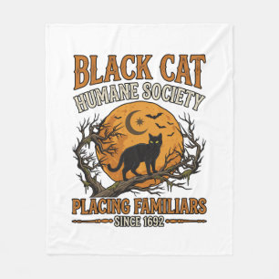 ブラックキャットヒューメインソサエティ ハロウィン フルムーン コウモリ フリースブランケット