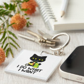 ブラックキャットピザ&コーヒーナイトティー キーホルダー (正面右)