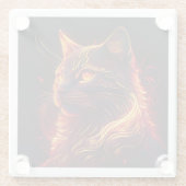 ブラックキャットファイアレッド&ゴールデンオーラ ガラスコースター (裏面)