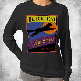 ブラックキャットフライングスクール レトロハロウィンTシャツ Tシャツ