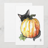 ブラックキャットフラットサンキューカード サンキューカード (正面/裏面)