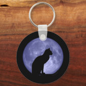 ブラックキャットブルームーンキーチェーン キーホルダー (正面)
