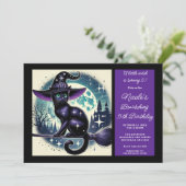 ブラックキャットブロムウィッチ魔法ハロウィン誕生日 招待状 (スタンド正面)