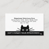 ブラックキャットペットケアアポイントメントリマインダおもしろいー 名刺 (裏面)