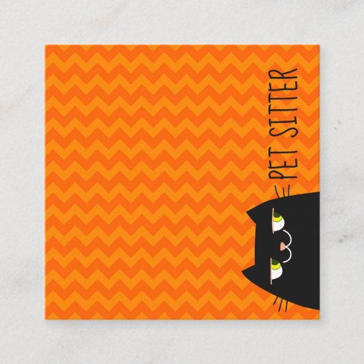 ブラックキャットペットシッター スクエア名刺 (正面)