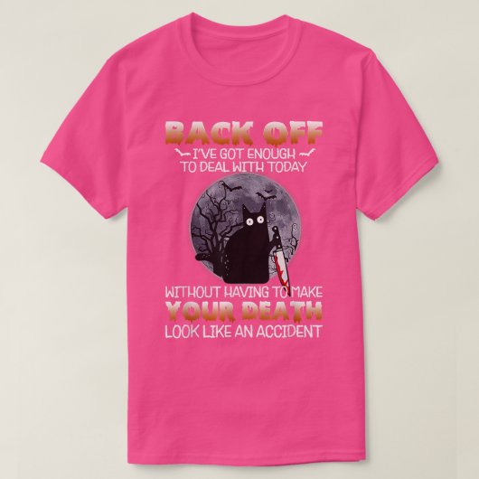 ブラックキャットホラー得バック Tシャツ (デザイン正面)