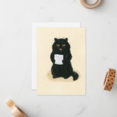 ブラックキャットホームスイートホームレスキューかわいい ノートカード (正面/裏面インサイチュ)