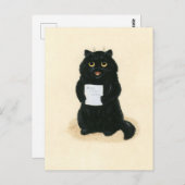ブラックキャットホームスイートホームレスキューかわいい ポストカード (正面/裏面)