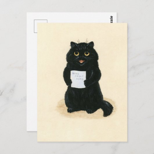 ブラックキャットホームスイートホームレスキューかわいい ポストカード (正面/裏面)
