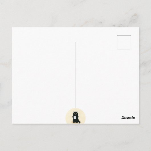 ブラックキャットホームスイートホームレスキューかわいい ポストカード (裏面)