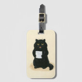 ブラックキャットホームスイートホームレスキューかわいい ラゲッジタグ (正面縦)