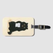 ブラックキャットホームスイートホームレスキューかわいい ラゲッジタグ (正面横)