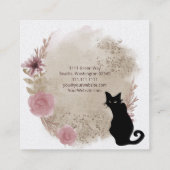 ブラックキャットボホーウォーターカラースクエア名刺 スクエア名刺 (裏面)