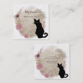 ブラックキャットボホーウォーターカラースクエア名刺 スクエア名刺 (正面/裏面)