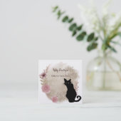 ブラックキャットボホーウォーターカラースクエア名刺 スクエア名刺 (スタンド正面)