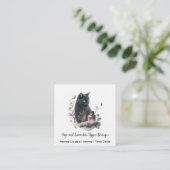 ブラックキャットマジックスクエアビジネスカード スクエア名刺 (スタンド正面)