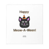 ブラックキャットミウアウィーンメモ帳(14 cm x 15.2 cm) ノートパッド (正面)