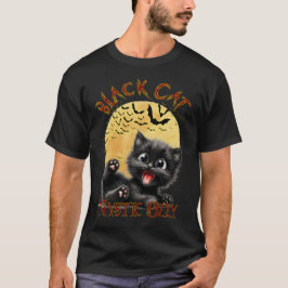ブラックキャットミッドナイト魔法とこうもり Tシャツ
