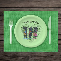 ブラックキャットミュージシャン楽器ミュージックノートハート