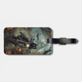 ブラックキャットライディングオートバイハロウィンホラー ラゲッジタグ (裏面横)