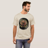 ブラックキャットレコードライトティー – レトロジャズ&ソウル Tシャツ (正面フル)