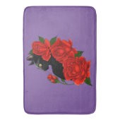 ブラックキャットレッドローゼパープル バスマット (正面縦)