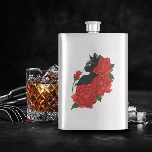 ブラックキャットレッドローゼパープル フラスク