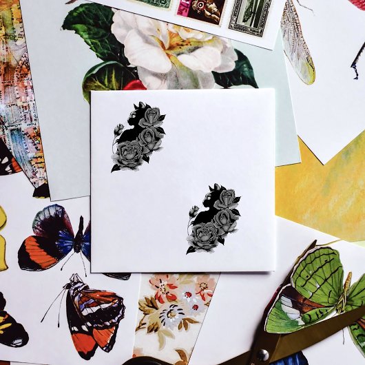 ブラックキャットレッドローゼパープル ラバースタンプ