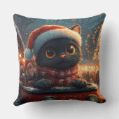 ブラックキャットローラーコースタークリスマス クッション (裏面)