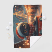 ブラックキャットローラーコースタークリスマス ゴルフタオル (インサイチュ)