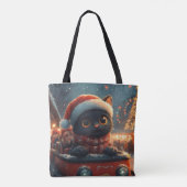 ブラックキャットローラーコースタークリスマス トートバッグ (裏面)